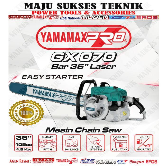YAMAMAX PRO GX 070 Chainsaw Chain Saw 36inch 36 inch Mesin Senso Gergaji Potong Kayu Pohon GX070 - S