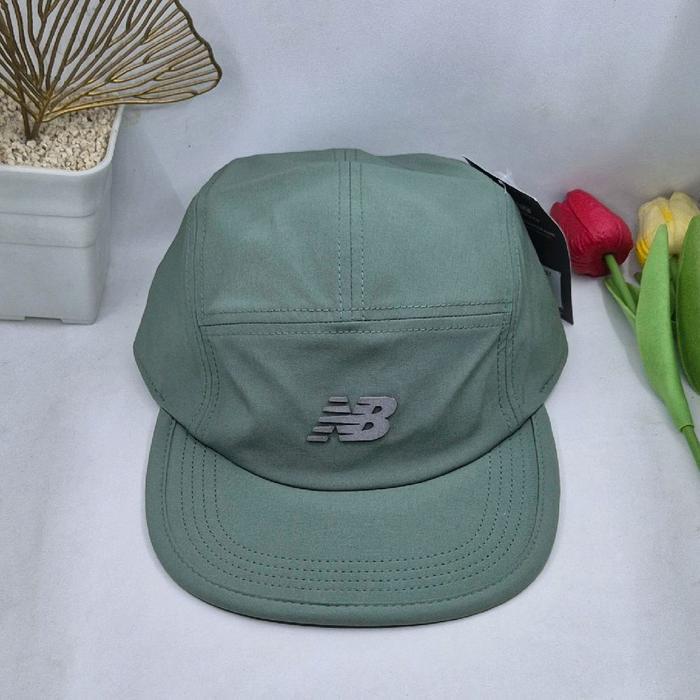 New balance 5-panel performance running training cap unisex original topi lari outdoor pria wanita