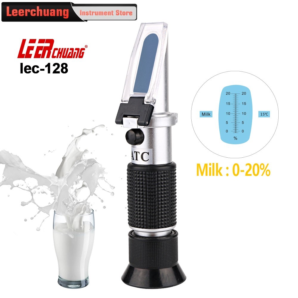 LEERCHUANG Refraktometer Susu Penganalisis Digital Konsentrasi Susu Meter 20% ATC Refraktometer Susu
