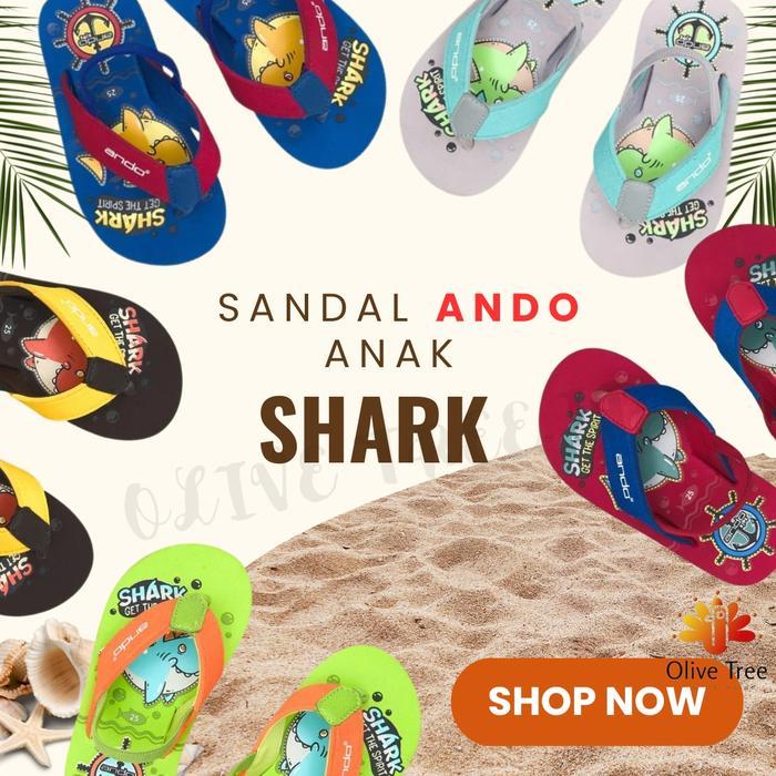 Shark Sandal Jepit Anak Laki Laki Ando / Sandal Anak Ando Shark / Sandal Anak Anak Ando / Sandal