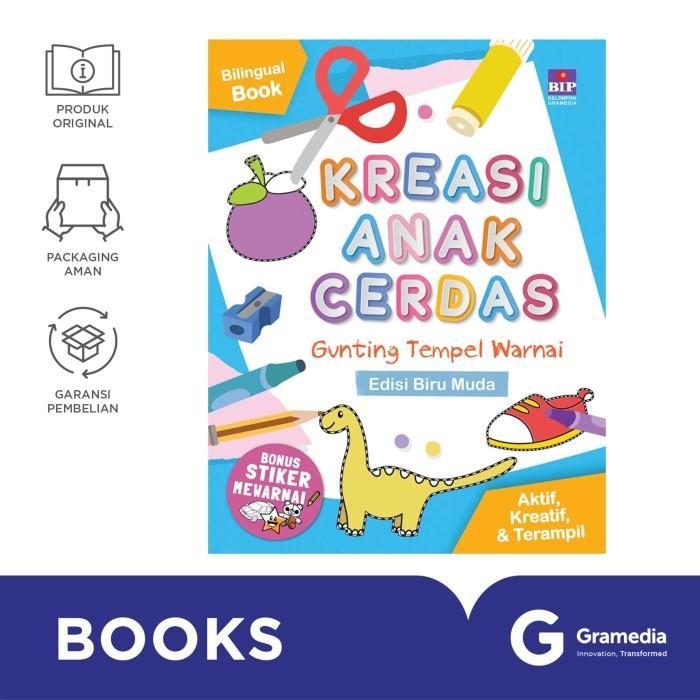 Buku Kreasi Anak Cerdas: Gunting, Tempel, Warnai (Edisi Biru Muda)