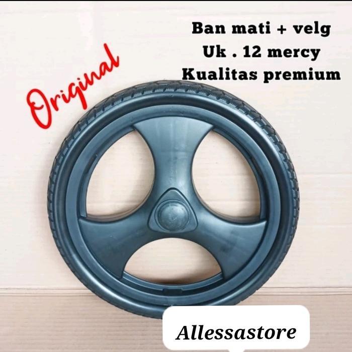 ban mati + velg kursi roda ukuran 12 mercy original