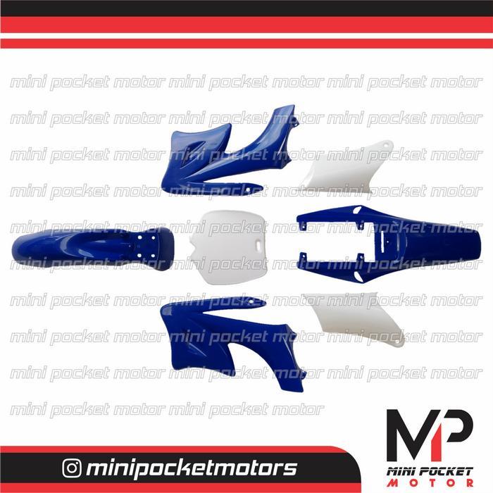 Cover Body Set Motor Mini Trail Biru 50Cc 2Tak Matic Mesin Tarik