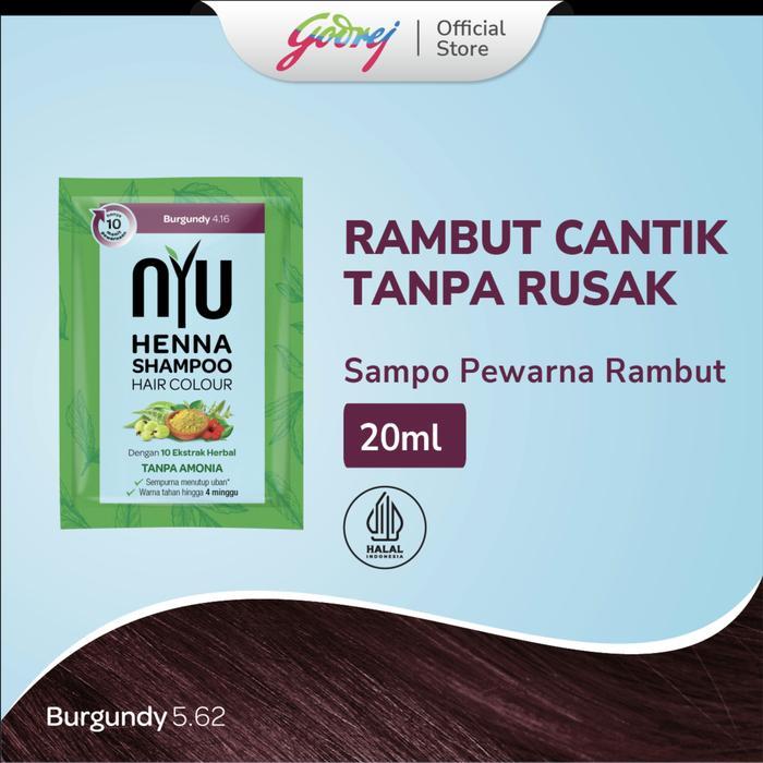 NYU Henna Shampoo Hair Colour - Sampo Pewarna Rambut - Burgundy