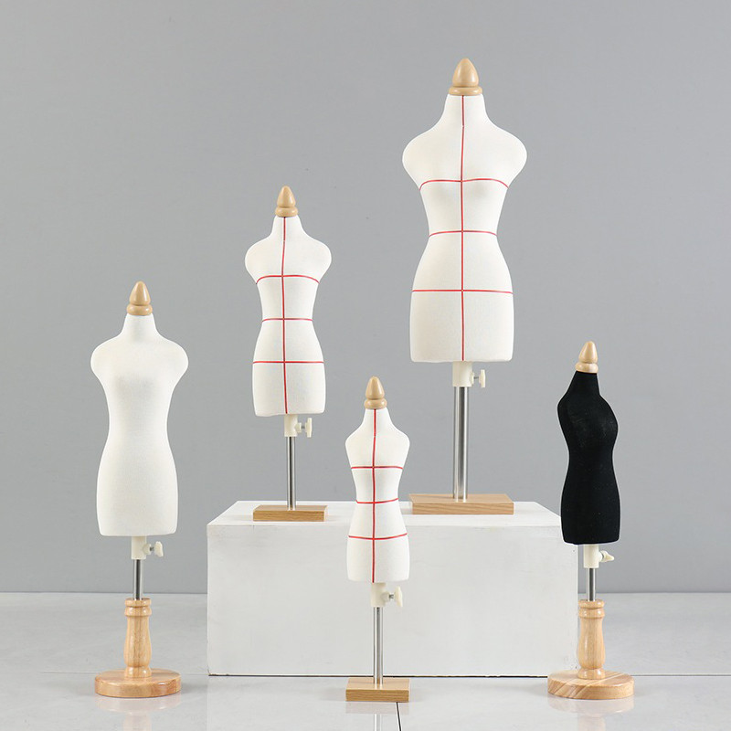Mini Tailor's Mannequin Doll for Women's Clothing Design Teaching Half Body Sewing Model Female