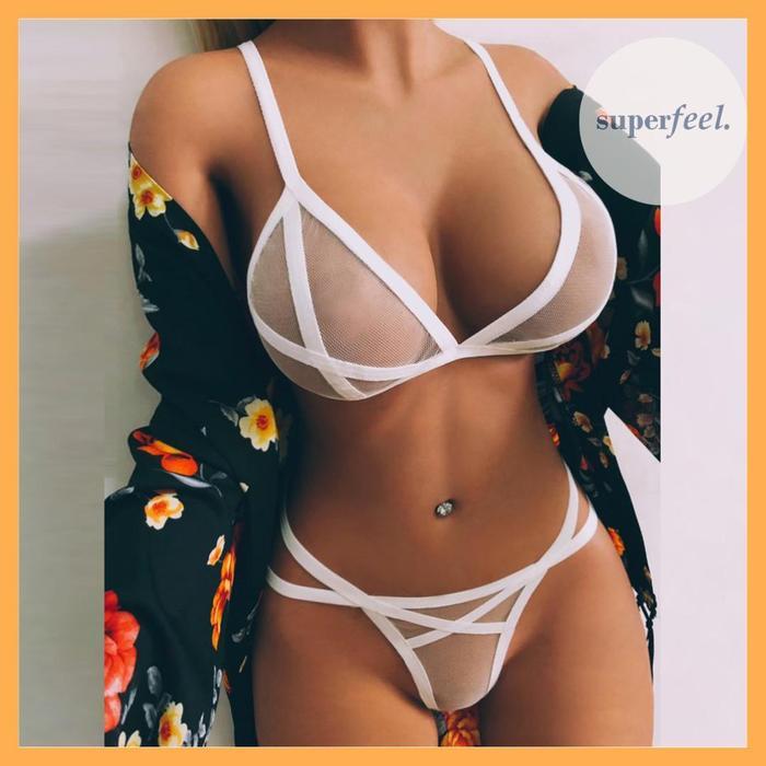 Sfl Lingerie Bikini Set Transparan Wanita Perempuan Premium Cd Kolor Bh Bra Sexy See Through