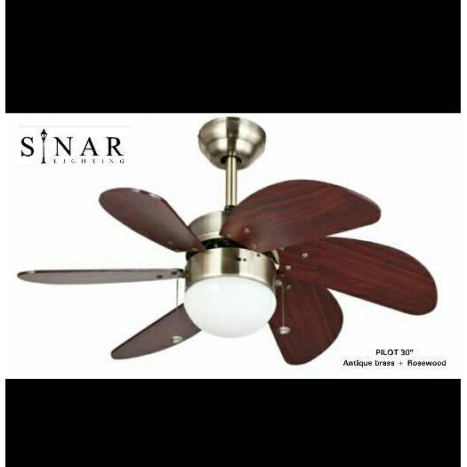 BRG BARU Ceiling fan + Lampu EDMA Pilot 30"