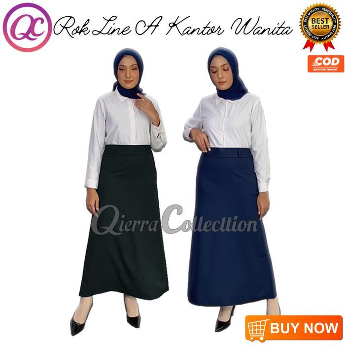 READY Rok wanita model Line A, rok kerja cewek kantoran bahan wol gabardine ukuran slim reguler