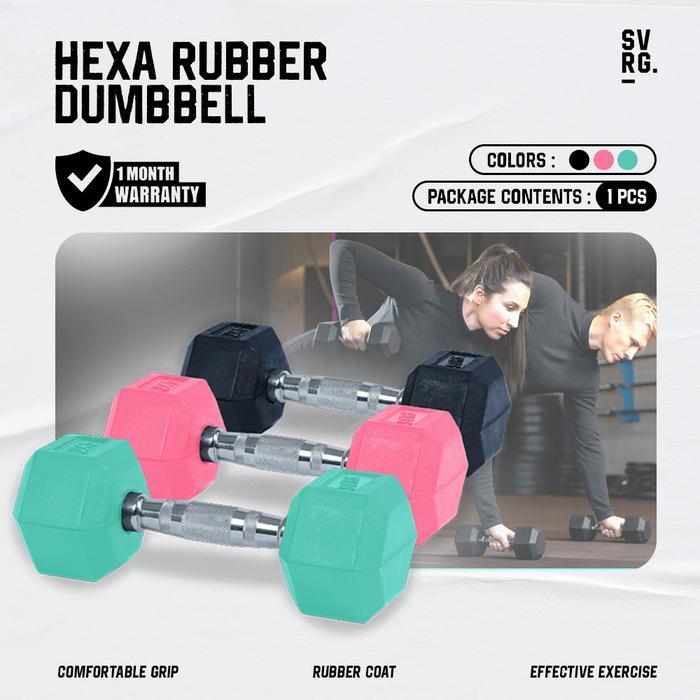 SVRG HEXAGONAL DUMBBELL - HEXA RUBBER DUMBBELL - HEXA DUMBBELL - RUBBER DUMBBELL BARBELL