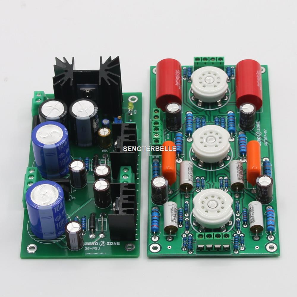 Baru HiFi PRT07A Preamplifier 12AX7B Tube Preamp Board Refer Marantz 7 Circuit With DC280V PSU Board