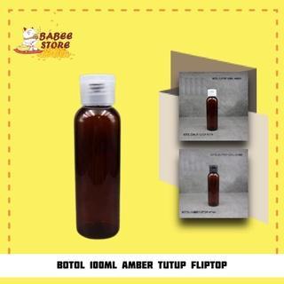 BABEE - BOTOL AMBER 100ML FLIPTOP / BOTOL PLASTIK 100 ML COKLAT AMBER