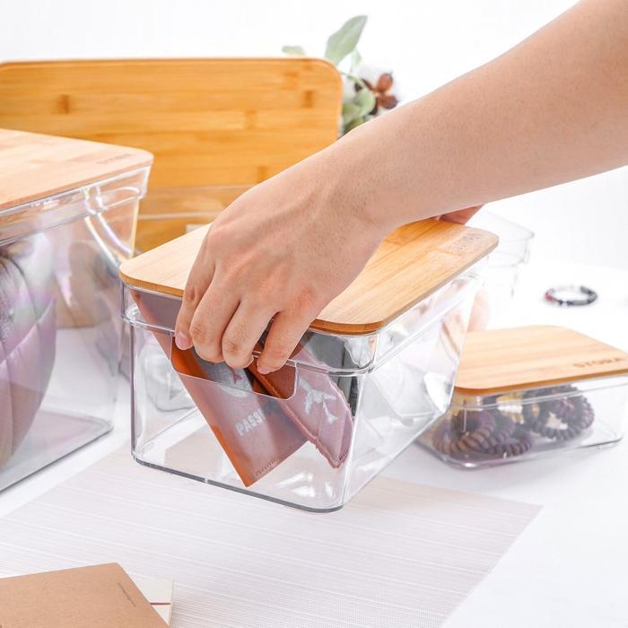 STORA 12 LTR KOTAK PENYIMPANAN DENGAN TUTUP BAMBU