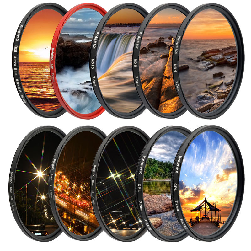 KnightX UV CPL ND Star 49 52 58 62 67 72 77 mm Camera Lens Filter For canon sony nikon photography 1