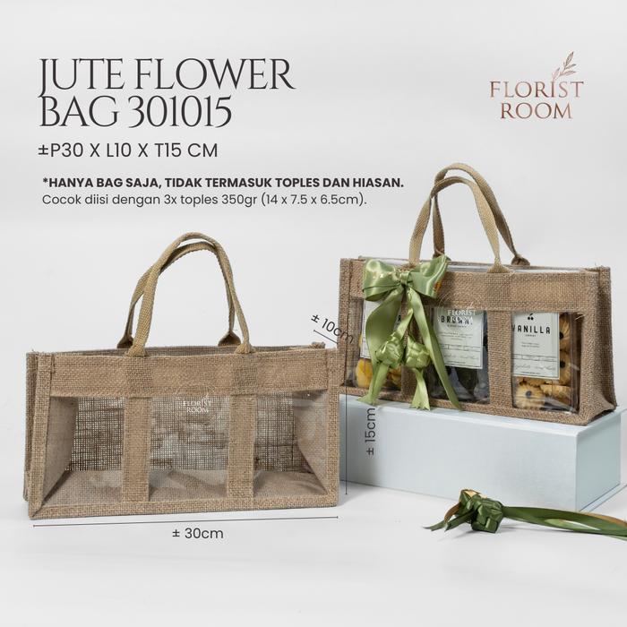 Jute Flower Bag 301015 - Tas Hampers - Jute Bag -Florist Room Goodie Bag