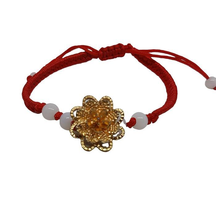 Stok Baru Gelang Tali Merah Keberuntungan Bandul Lapisan Emas 18K - VeE Bracelet