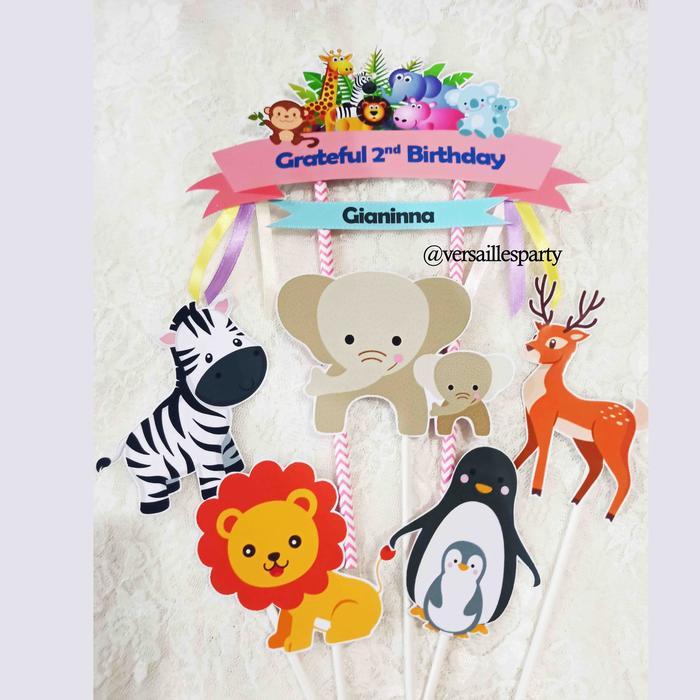 Cake Topper Animal/Hiasan Kue Animal/ Cake Topper Custom