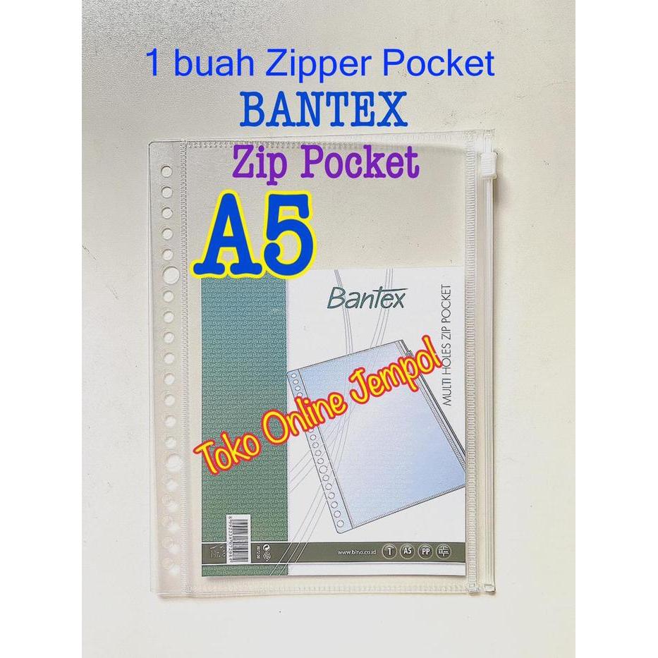Baru A5 Zip Pocket Transparant Bantex 807208 Plastik File Zipper ATK1384BX Murah