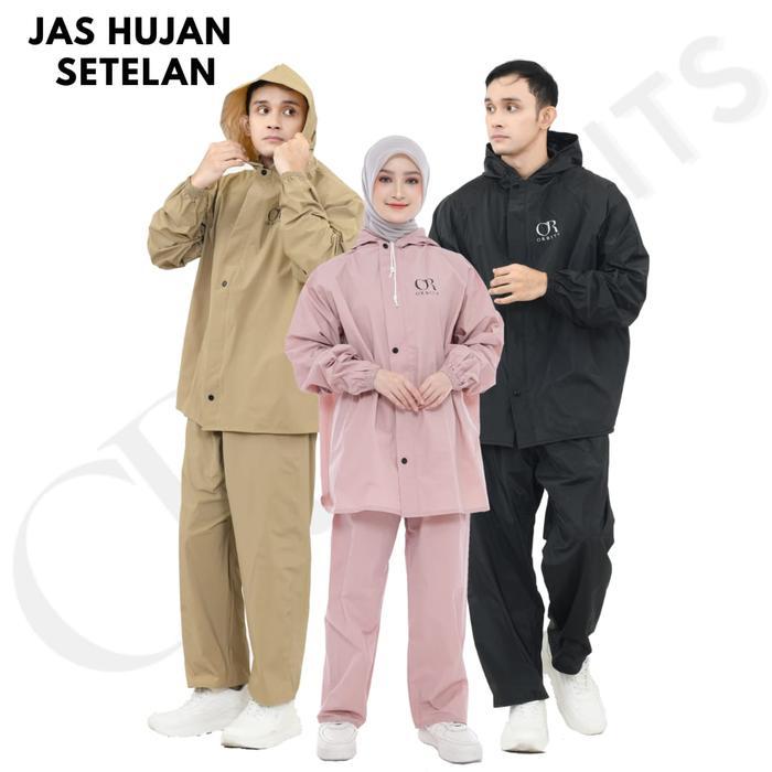 TERLARIS Jas Hujan Mantel Original Pria Wanita Anti Rembes Jas Hujan, Mantel Pvc Waterproof