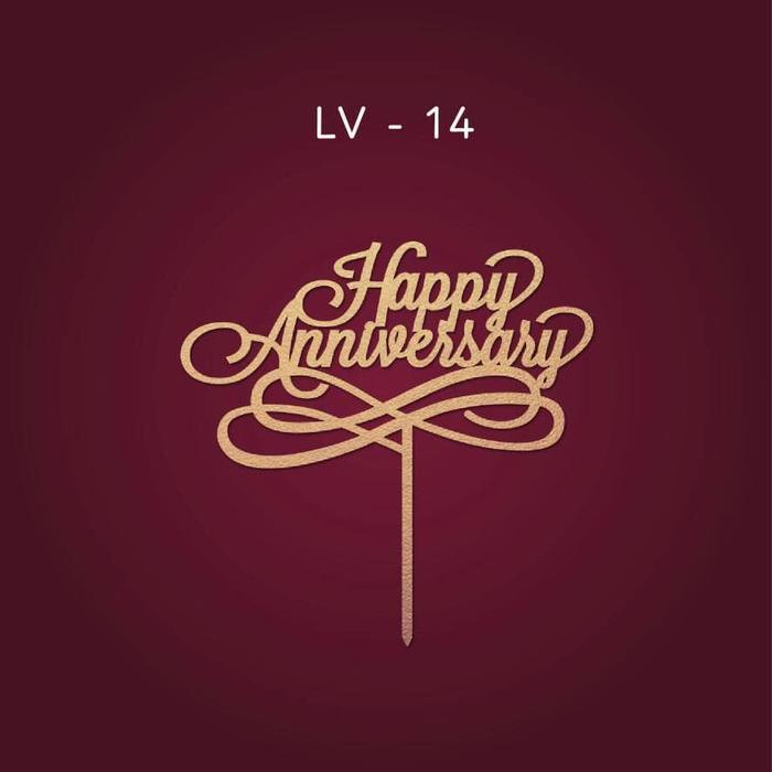 LV-14 / Annviversary topper / acrylic/ hiasan kue / cake topper