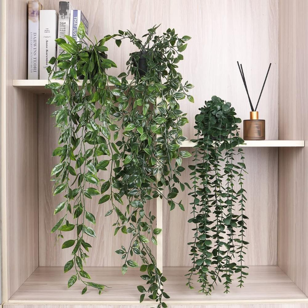 Hanging Plants With Pot Fake Plants Hanging Vines Shelf Plants Decor Potted Plants For Home Indoor