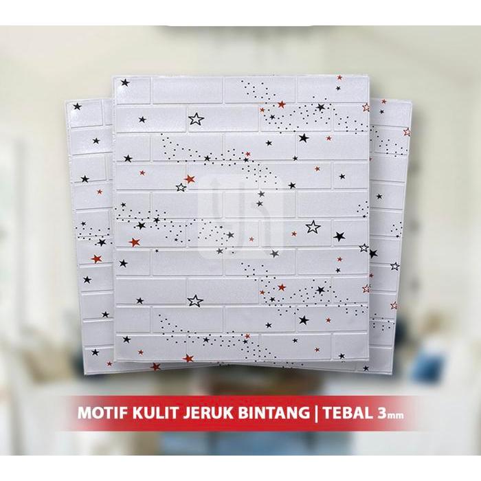 "New" Wallpaper Dinding 3D Foam Bata Motif Bintang Waterproof Brick Sticker