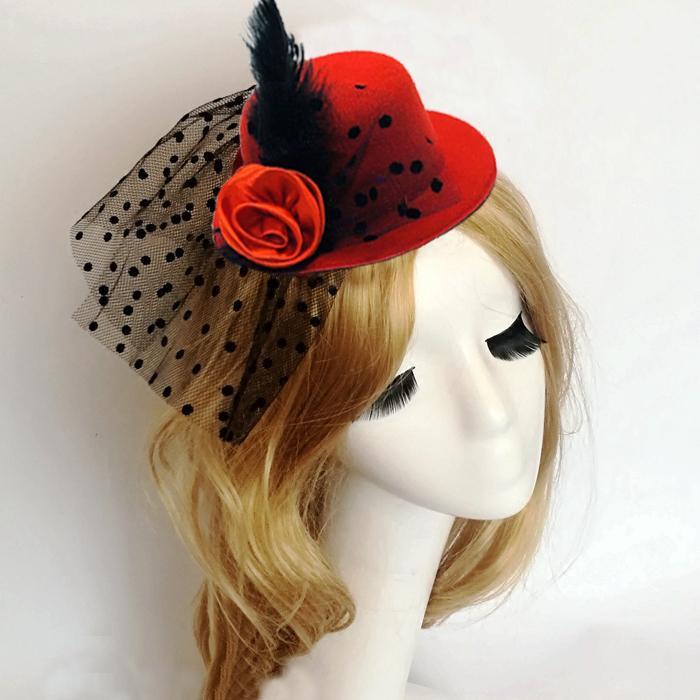 Jepit Topi Hiasan Rambut Jaring Topi Fascinator Fascinator Hat Wedding Topi Kecil Hiasan Kepala