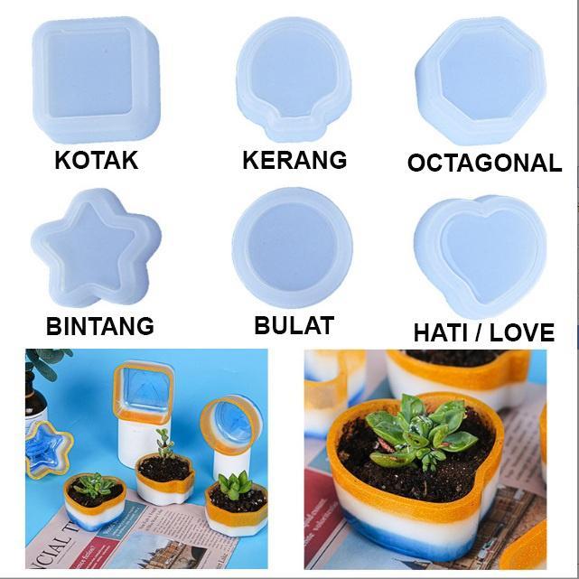 Top Cetakan Pot Bunga / Tanaman Kaktus Sukulen Silicone M Cetakan Silikon Resin Cetakan Clay