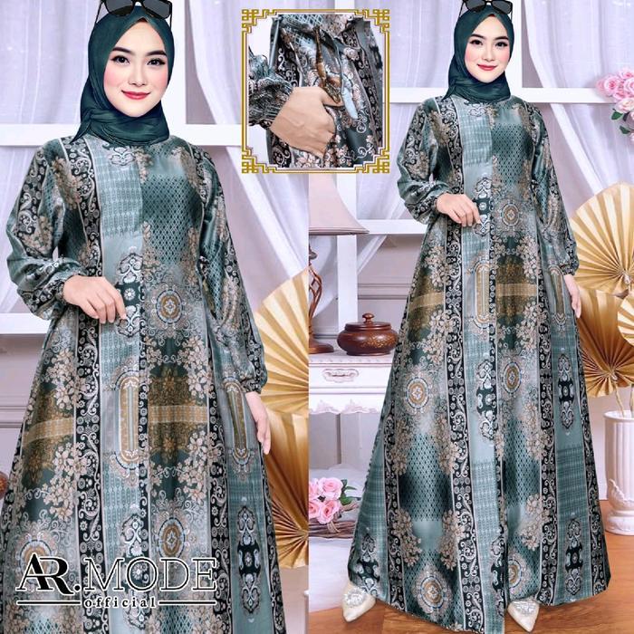 Gamis Batik Silky Terbaru Ukuran Dress Maxi - Wanita Muslim