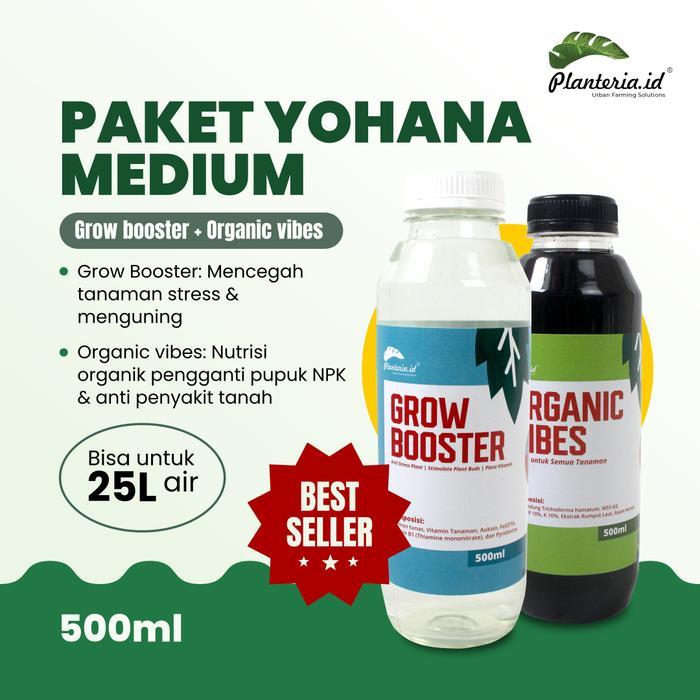 Paket Yohanna Organic Vibes 500ml+ Grow Booster 500ml tanaman daun npk pupuk Jamur Sprayer