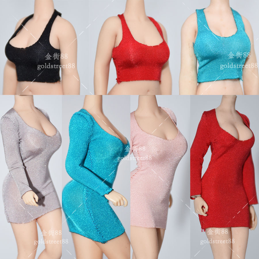 1/12 Scale Female Dolls Clothes Vest Dress Tights Fit 6'' Tb Jiaou Doll Body