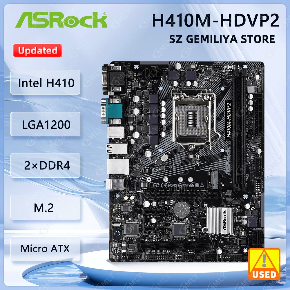 Gigabyte H410M-Hdvp2 Motherboard H410 Lga 1200 Ddr4 16Gb Support I9-10900 I7-10700 I5-10500 I3-10100