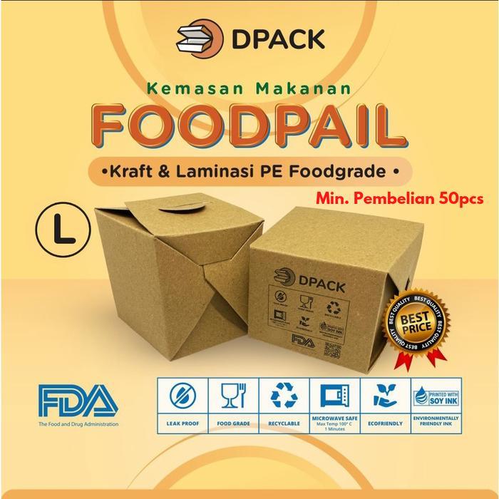 Per Satuan I Food Pail Size LPaper Rice BoxKraft Paper Foodgrade Lunch Box