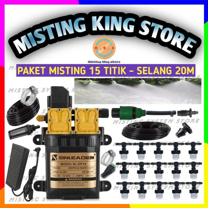 Paket Alat Siram Sprayer Misting Spuyer Nozzle Kabut Selang Air Pe 7Mm