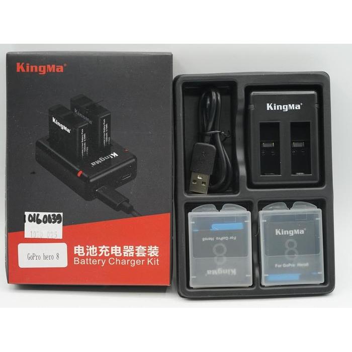 KINGMA BM042 GoPro 2Pcs Battery 1220mAh AHDBT-801 & Dual Charger Satu Set Baterai Kamera for Kamera