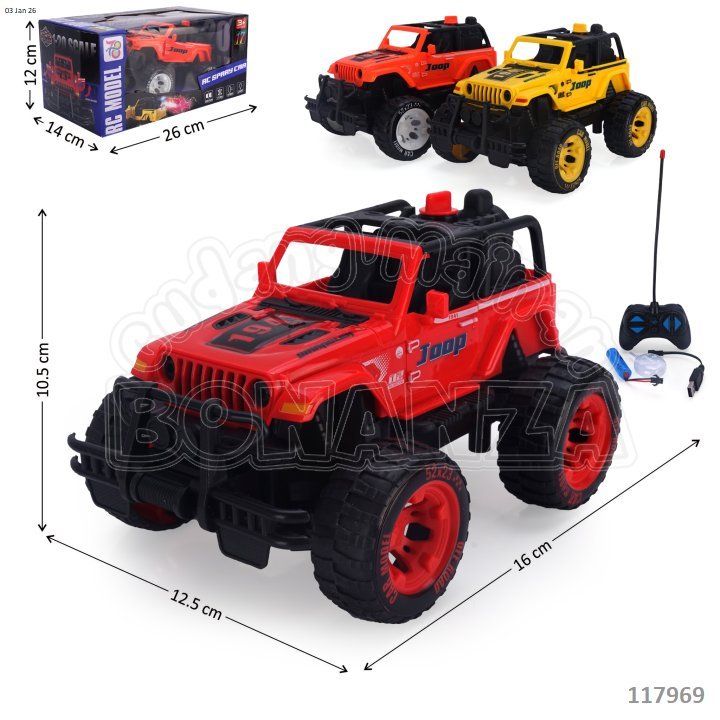 [Mainanku] Remote Control R/C Mobil Jeep 1:20 Charge + Kabel Charge Asap Lampu RC Model 40 MHz 5 Cha