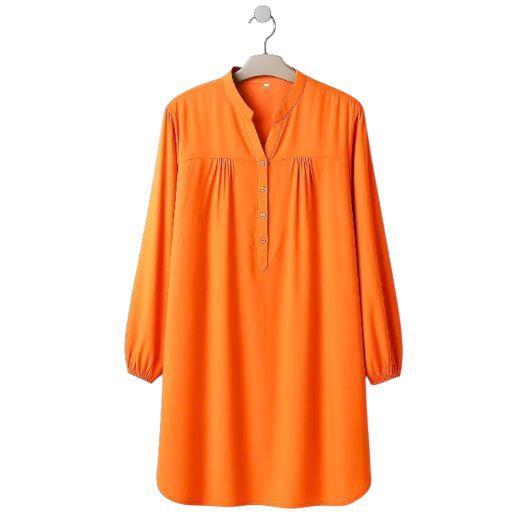 Tunik Wanita Lengan Panjang Katun Viscose Hijau Botol Size L-6L Nyaman Busui Friendly Tunik Polos