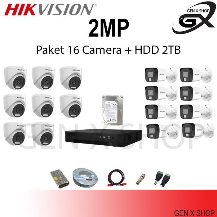 Paket Cctv Hikvision 16 Channel 2Mp (Std/Sound/Color)
