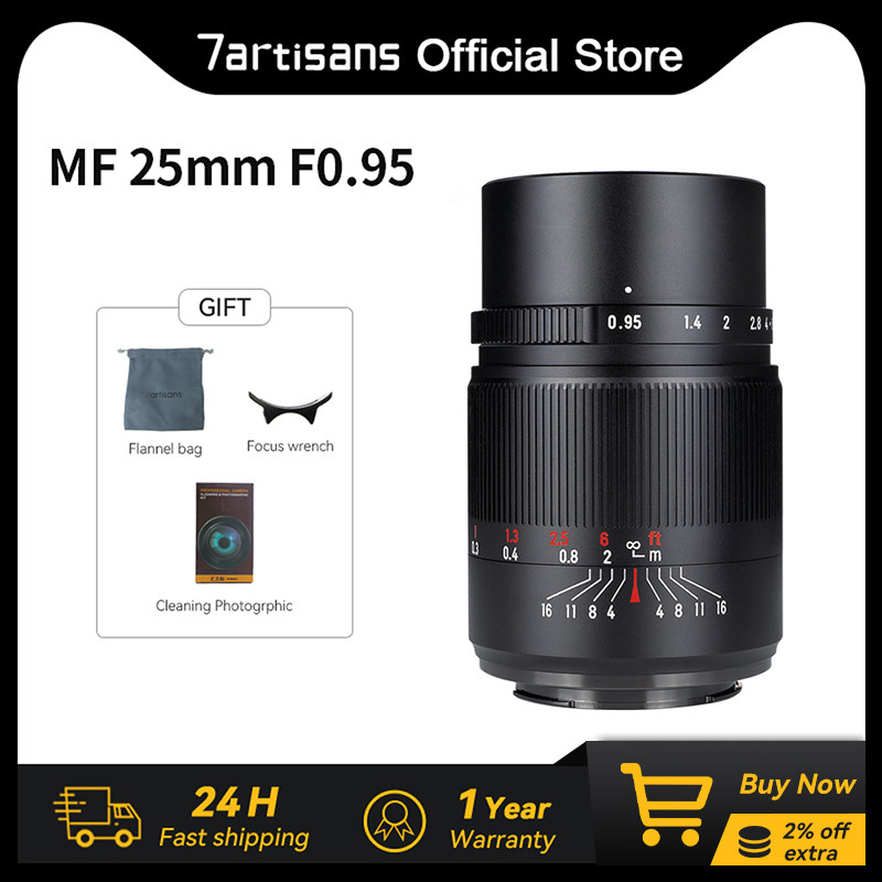 JUAL  7artisans 25mm F0.95 APS-C Large Aperture Prime Lens For Sony E ZVE10 Nikon Z Z fc Fuji XF Can