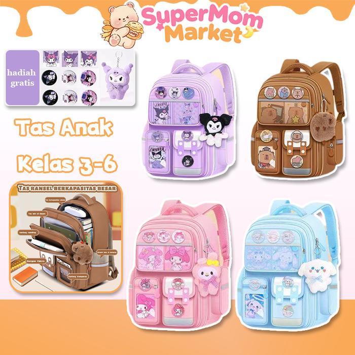 SMM Tas Anak Tas Ransel Sekolah Kelas 3-6 Tas Sekolah Ransel Anak TK SD Waterproof Fashion Kartun