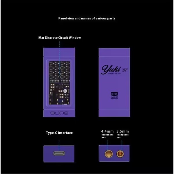 AUNE Yuki SE Decoding Amplifiers Portable PCM768 DSD512 ES9280AC Pro Small Tail HiFi Earphone