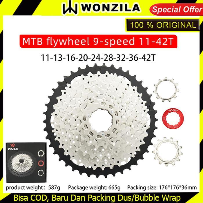 Wake Sprocket 9 Speed 11 - 42T Silver Gear Cassette Sepeda MTB