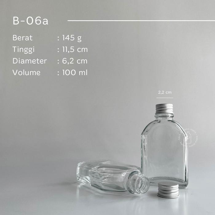 "New" Botol kaca gepeng flat glass bottle - botol juice kopi - Gepeng