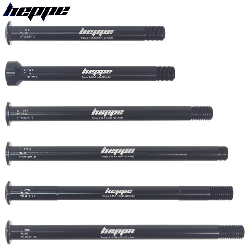 HEPPE MTB Road Bike Skewers Front Fork Thru Axle 12x100 12x110 Rear Hub Thru Axle 12x142 12x148