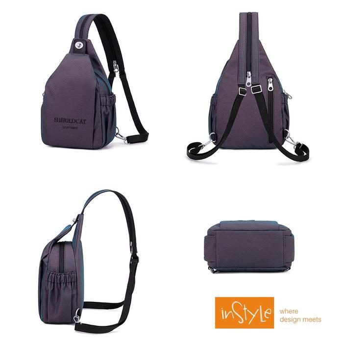 Tas Ransel Selempang 2in1 Nylon Anti-Air Backpack Sling Korean Style Wanita (T14-079-6623)