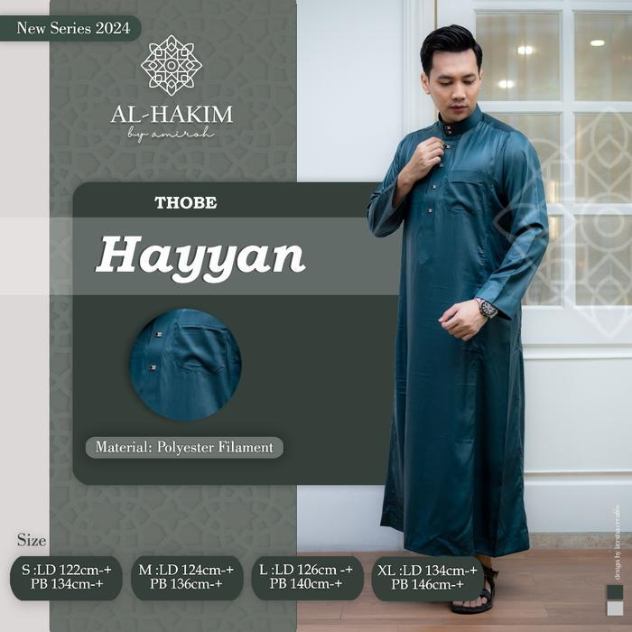 Al Hakim - Jubah Hayyan Koko Import Pria Dewasa Lengan Panjang - Fashion Muslim Gamis Motif