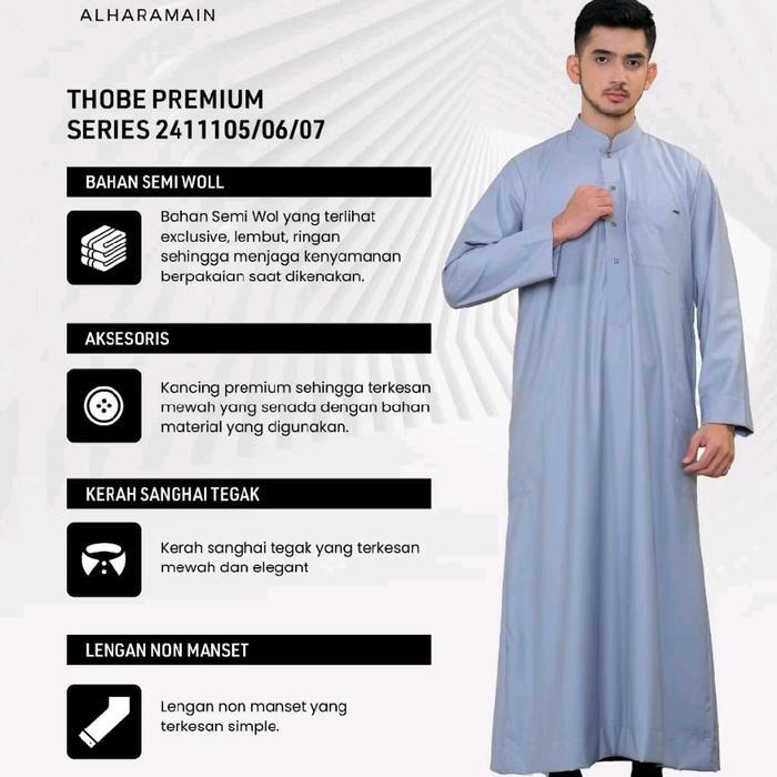 Stok Baru GAMIS/JUBAH AL HARAMAIN WOLL PREMIUM ORIGINAL NON MANSET IMPORT