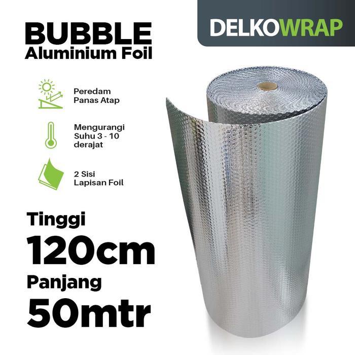Insulation BUBBLE ALUMUNIUM FOIL Peredam Panas Atap Rumah Insulasi Anti Panas Atap 120 CM / ROLL