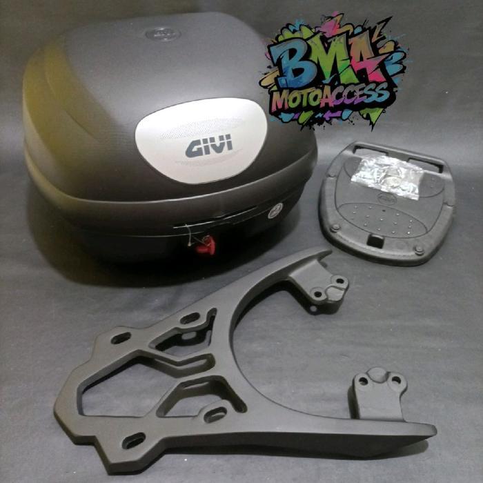 Box Givi E33Nx & Breket Box+Backrest - Scoopy/Genio / Paketan Box Givi E33 Nx - Scoopy / Genio