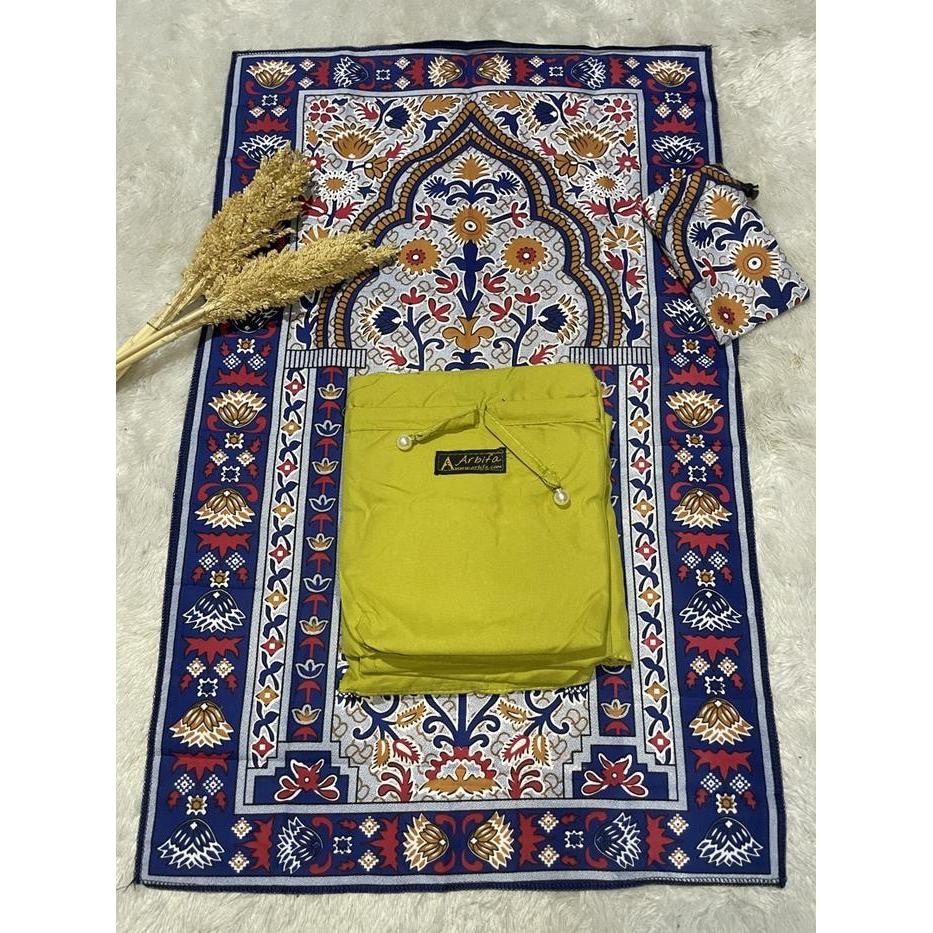 Arbifa Full Set Mukena + Sajadah Kepala Jamila Dewasa Travel Series Katun Polos Renda Arbifa Mukena