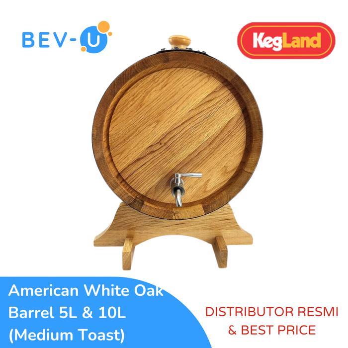 KegLand American White Oak barrel 5L & 10L (Medium Toast) Gentong Barrel Drum Kayu Tong Bir Wine
